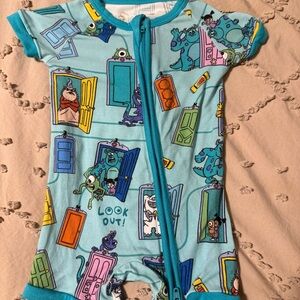 Little Sleepies Disney Monsters Inc. Teal and Multicolor Kids Bodysuit 0-3 month